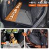 Dog Car Seat Cover For Back Seat Waterproof Oxford Cloth Seat Cover Hammock Non-Slip Scratchproof Back Seat Extender with Side Flap Mesh Window Storag