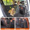 Dog Car Seat Cover For Back Seat Waterproof Oxford Cloth Seat Cover Hammock Non-Slip Scratchproof Back Seat Extender with Side Flap Mesh Window Storag