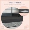 PawHut Wicker Dog House Outdoor with Canopy, Rattan Dog Bed with Water-resistant Cushion, for Small and Medium Dogs, Gray