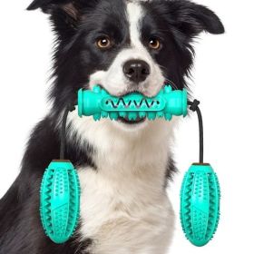Dog Chew Toys Pet Toothbrush Rubber Bones Teeth Cleaning (Color: Blue)