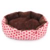 Pet Bed Warm Winter Bed Dog Cat Bed Soft Wool Point Design Pet Nest With Removable Mats Octagonal Shape Kennel Cat Dog Sofa Bed