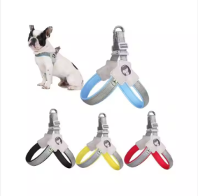 YT Pet Dog Cat Harness, Pet Harness With Leash Group, Adjustable Puppy Harness Comfortable Reflective Easy Control Dog With Leather (Option: Medium-Blue)