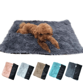 Soft Plush Padded Pet Sleeping Mat Soft Pet Mattress Puppy Dog Cat Sofa Cushion Warm and Breathable Large Dog Pet Bed Dog Mat (Color: Light grey, size: XL(70X100CM))